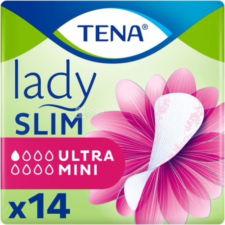 Tena Lady Ultra Mini, 14 шт., Тена Леди Ультра Мини, Прокладки урологические, 1 капля
