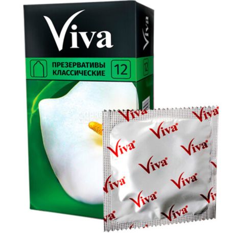 Viva, 12 шт., Вива, Презервативы Классические