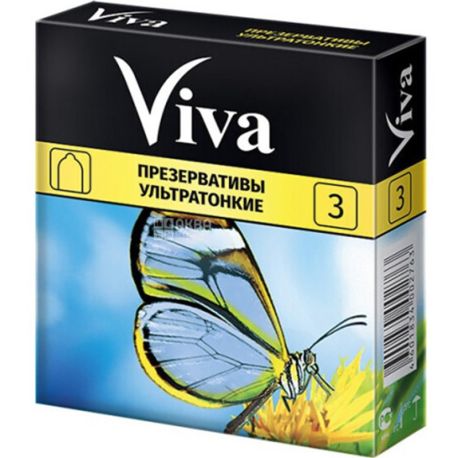 Viva, 3 шт., Віва, Презервативи Ультратонкі