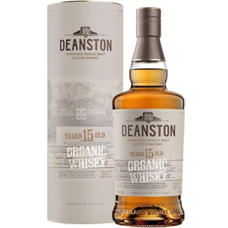 Deanston, 15yo Organic, 0.7 L, Single malt whiskey, tube