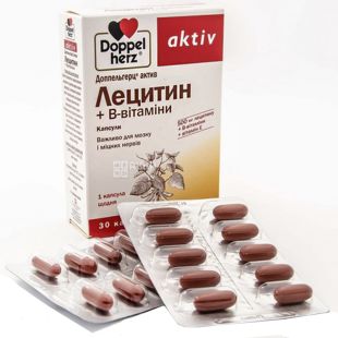 Doppel herz Aktiv, 30 таб., Доппель герц Актив, Биодобавки, Лецитин+ В витамины