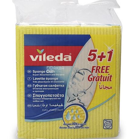 Vileda, 5+1 шт., Салфетки влаговпитывающие