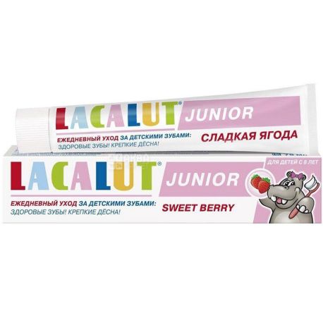 Lacalut, Junior, Солодка ягода, 75 мл, Зубна паста, 8+