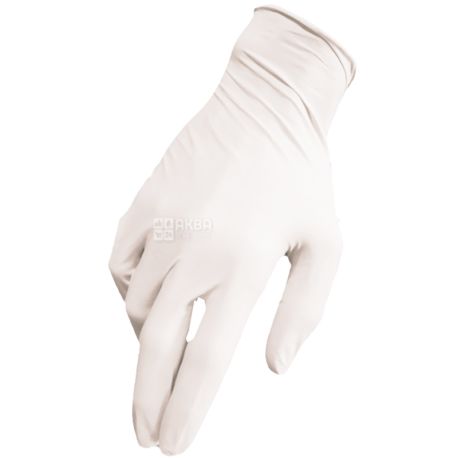 Care 365, 100 pcs., Size M, latex gloves without powder, milk