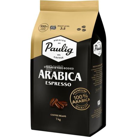 Paulig Arabica Espresso, 1 кг, Кава, средняя обжарка, в зернах