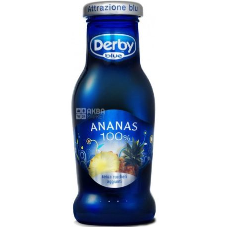 Derby Blue, 0.2 l each, Natural juice, Pineapple, glass