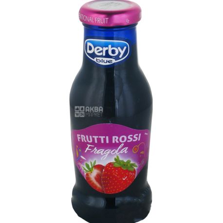 Derby Blue, 0.2 L, Natural juice, Strawberry, glass