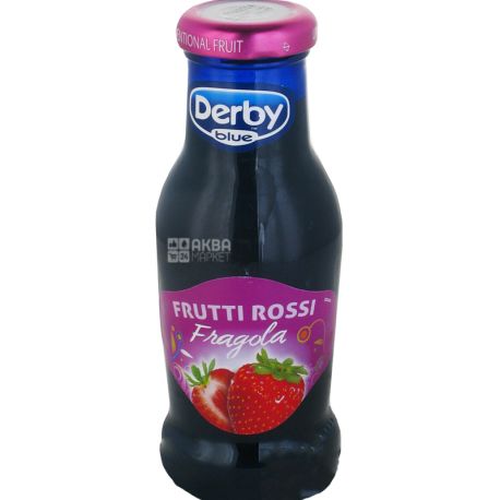 Derby Blue, 0,2 л, Сок натуральный, Клубника, стекло