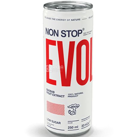 Non Stop Evolution Fresh, 0.25 L, Non-alcoholic energy drink, low sugar content, can
