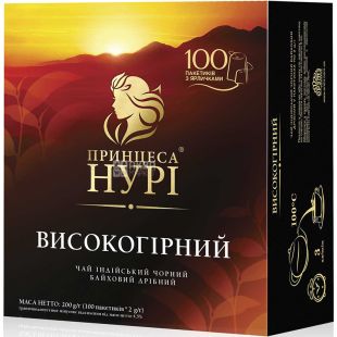 Принцеса Нурі, Високогірний, 100 пак.х1,8 г, Чай чорний