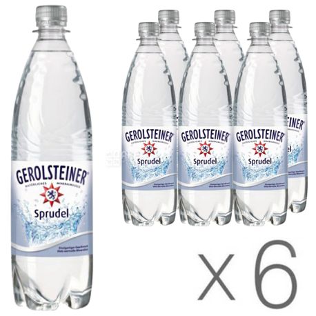 Gerolsteiner, Упаковка 6 шт. х 0,5 л, Вода минеральная, газированная
