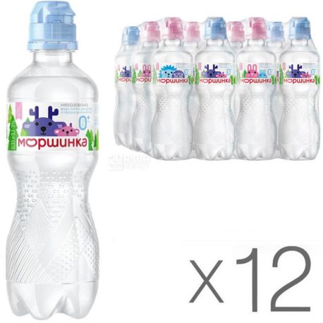 Моршинка Спорт, 0,33 л, Упаковка 12 шт., Вода детская негазированная, с первых дней жизни, ПЭТ