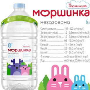  Моршинка, 6 л, Вода дитяча негазована, з перших днів життя, ПЕТ
