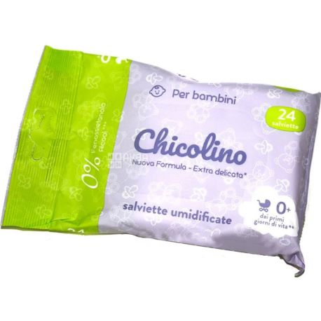 Chicolino, 24 шт., Серветки вологі, для дітей