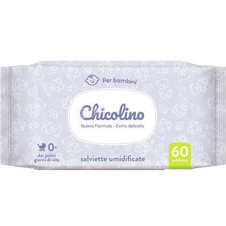 Chicolino, 60 шт., Салфетки влажные, для детей, с первых дней жизни 