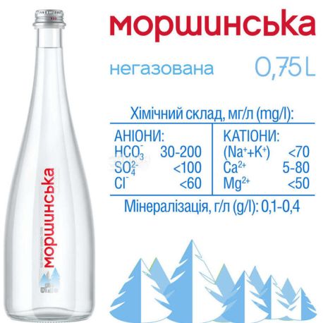 Моршинська Premium, 0,75 л, Вода мінеральна негазована, скло
