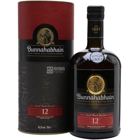 Bunnahabhain 12yo, 0,7 л, Виски односолодовый, подарочная упаковка