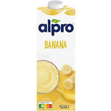 Alpro, Soya Banana, 1 л, Алпро, Соевое молоко, со вкусом банана, витаминизированное