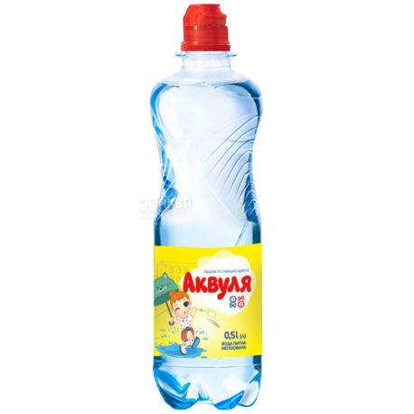 Akvulya 0.5 liters, non-carbonated water for children, PET, PAT