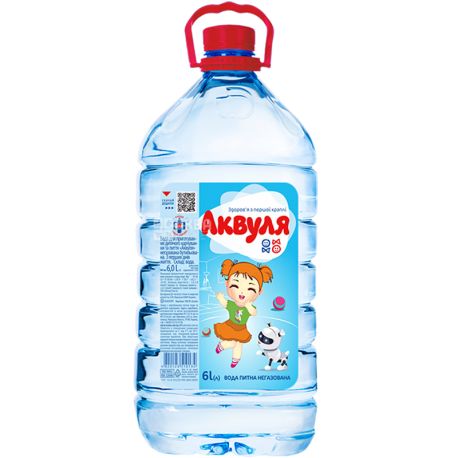 Аквуля, 6 л, Вода дитяча негазована, з перших днів життя, ПЕТ