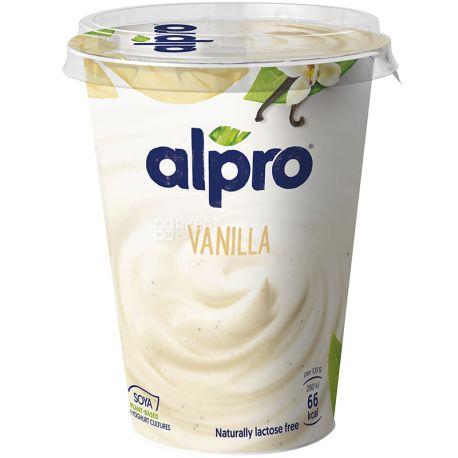 Alpro Vanilla soya yogurt, 400 г, Алпро, Соєвий йогурт з ваніллю, 3%