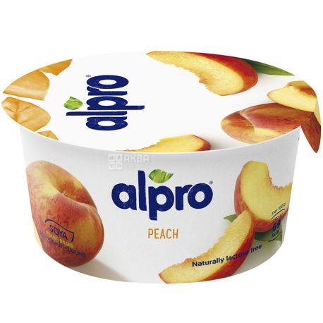 Alpro, Peach,150 г, Алпро, Соевый йогурт с персиком, 3%