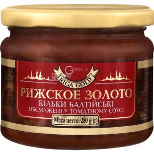 Ризьке золото, 280 г, Кілька Балтійська обсмажена, в томатному соусі