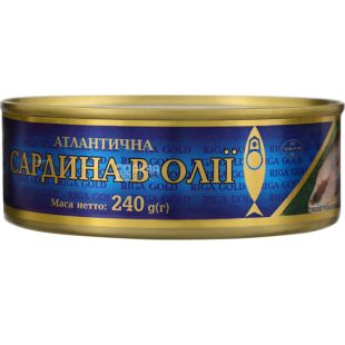 Ризьке золото, 240 г, Сардина №3 Атлантична, в олії