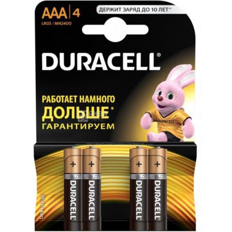Duracell, Basic LR6, 4 шт., Батарейка алкалиновая, 1.5V, ААА