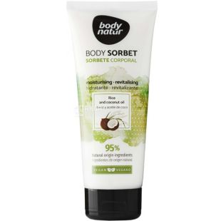 Body Natur, Rice and Coconut Oil Body Sorbet, 200 мл, Крем-сорбет для тела, с рисом и кокосом 