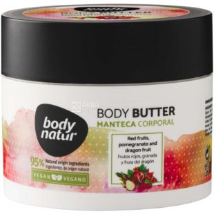 Body Natur, Red Fruits, Pomegranate and Dragon Fruit, 200 мл, Баттер для тела, с лесными ягодами, гранатом и драконьим фруктом
