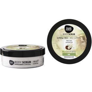 Body Natur, Body scrub Rice and Coconut oil, 200 мл, Скраб для тела, с рисом и кокосом