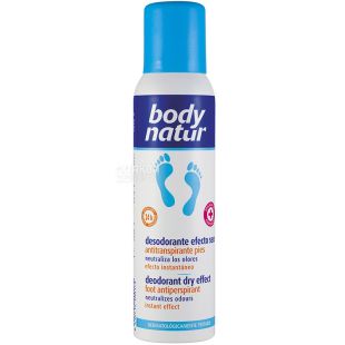 Body Natur Anti-perspirant, 150 мл, Дезодорант-антиперспирант для ног, Эффект сухих ног