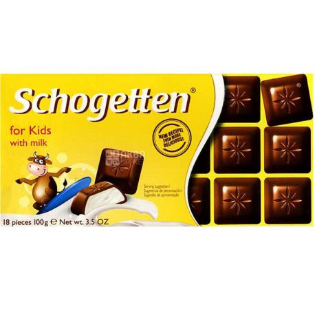 Schogetten, for Kids, 100 г, Шоколад молочный, для детей