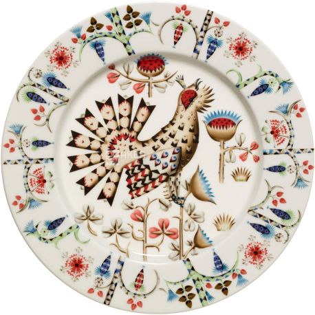 Iittala, Taika Siimes, Тарілка з кам'яної кераміки, з принтом, 22 см