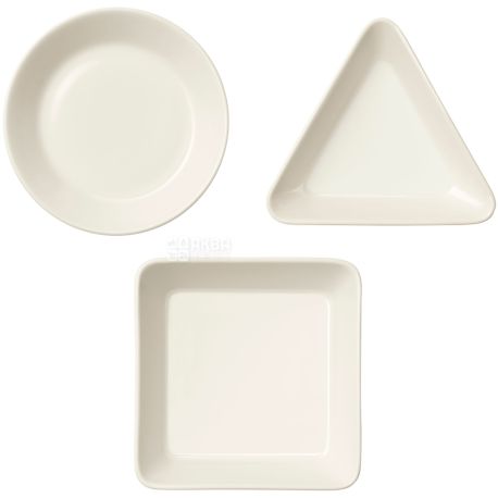 Iittala, Teema, 3 шт, Набір тарілок, порцелянові, білі, різної форми