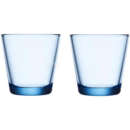 Iittala, Kartio, 2 pcs., Glass beaker, light blue, 210 ml