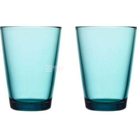 Iittala, Kartio, 2 шт., Стакан скляний, блакитний, 400 мл