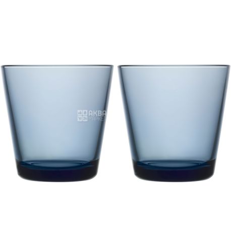 Iittala, Kartio, 2 шт., Стакан скляний, синьо-сірий, 210 мл