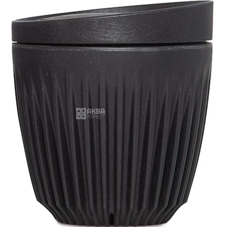 Huskee Cup, 177 ml, Coffee mug, reusable, with lid, charcoal