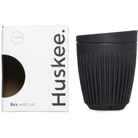 Huskee Cup, 236 мл, Кружка кавова, багаторазова, з кришкою, вугільного кольору