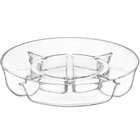 LSA international, Serve, Блюдо для сервірування, з відділеннями, скляне, 35 см
