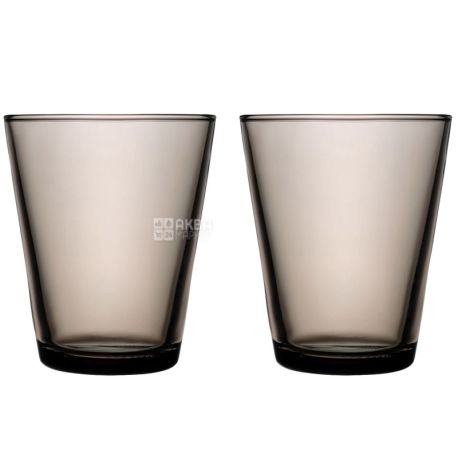 Iittala, Kartio, 2 шт., Стакан скляний, коричневий, 400 мл