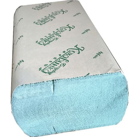 Кохавинка, Бумажные полотенца, Z-сложения, однослойные, зеленые, 200 шт., 220х230 мм