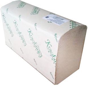 Кохавинка, 200 аркушів, Паперові рушники, Z-складання, 1-шарові, сірі, 220 х 230 мм