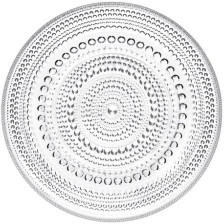 Littala, Kastehelmi, 1 шт., Тарелка стеклянная, прозрачная, 17 см