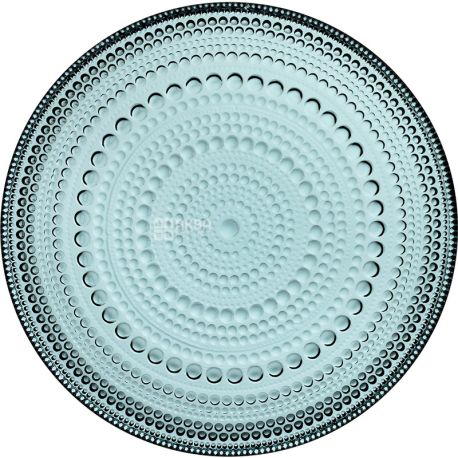 Littala, Kastehelmi, 1 шт., Тарілка скляна, блакитна, 17 см