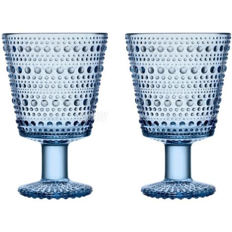 Littala, Kastehelmi, 2 шт. х 260 мл, Стакан скляний, вінтажний, блакитний