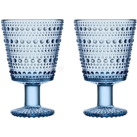 Littala, Kastehelmi, 2 шт., Стакан стеклянный, универсальный, голубой, 260 мл