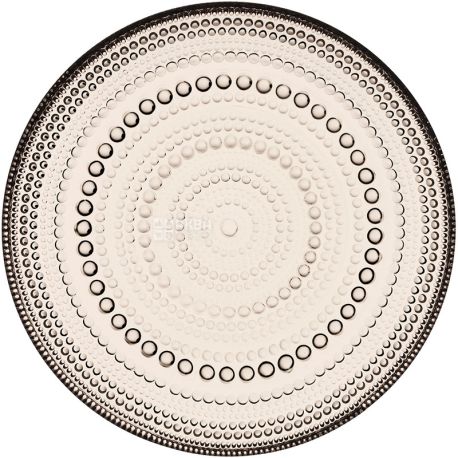 Littala, Kastehelmi, 1 шт., Тарелка стеклянная, коричневая, 17 см